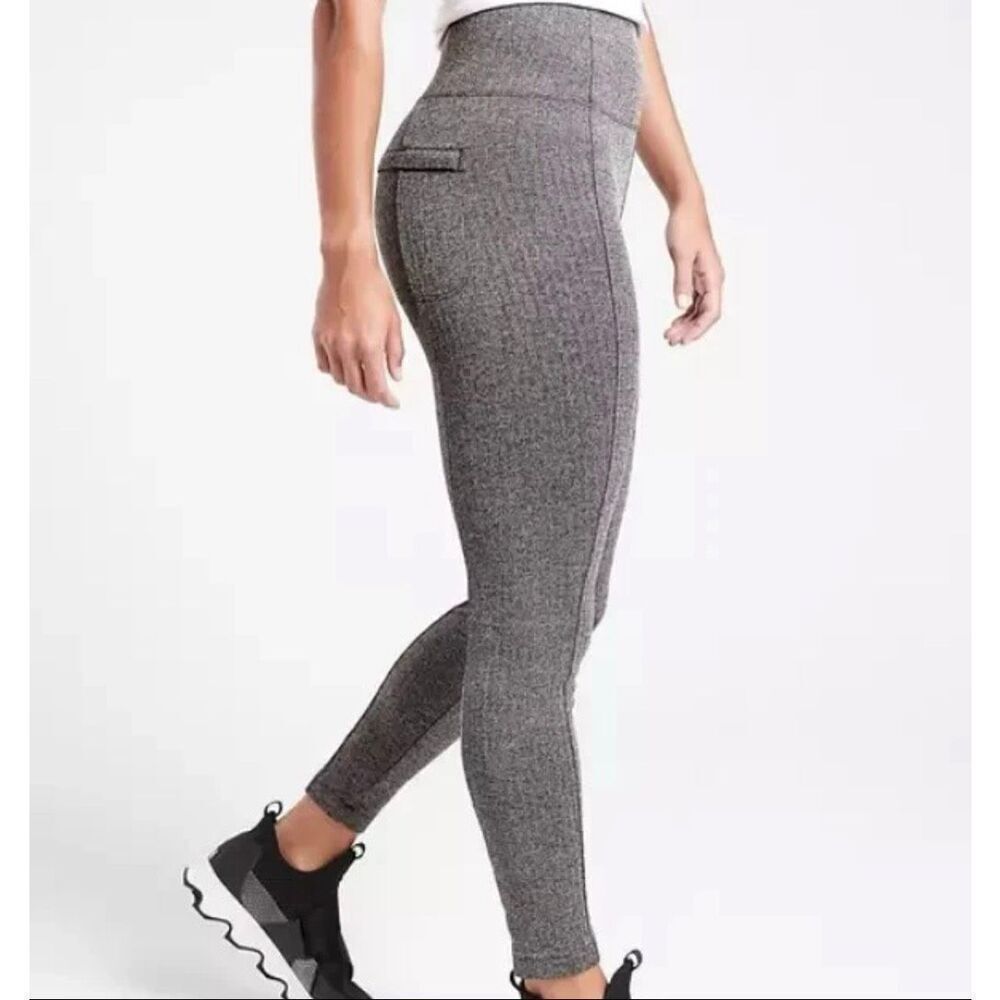 Athleta Delancey Herringbone Tight Gray Leggings Size S